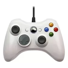 Joystick Para Pc Compatible Con Cable Cableado Estilo 360 Color Blanco