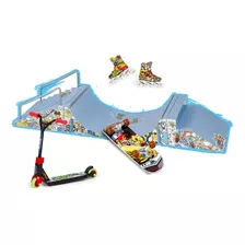 Juego De Skatepark, Mini Rampa For Patines Con Juguetes