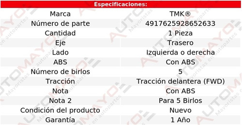 Una Maza Trasera Izquierda O Derecha Tmk A4 3.2l V6 05-07 Foto 2