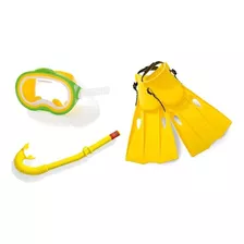 Kit Mergulho E Natação Máscara Snorkel E Nadadeira Intex