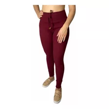 Kit 3 Calça Feminina Cintura Alta Inverno Ribana Canelada