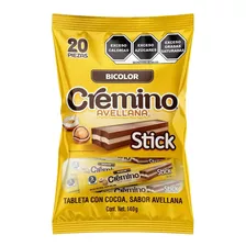 Bolsa 20 Pzas Tableta Cocoa Cremino Stick Avellana Bicolor