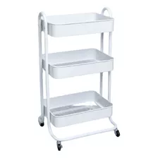 Carrinho Organizador Multiuso 44,5x43,5x80,5cm Berlim Branco