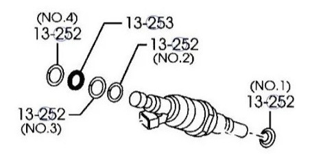 Kit Reparacion De 4 Inyectores Mazda 2.3 Turbo Cx-7 3 6  Foto 3