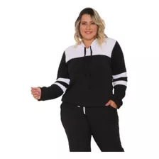 Conjunto Plus Size Moletom Feminino G1 Ao G3 Malha Crepe