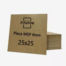 Placa Mdf Crú 6mm 25x25 - 10 Unidades Decoração Artesanato 