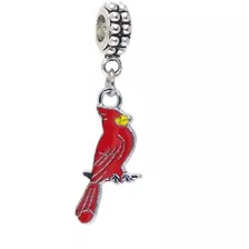 Abalorio Colgante Con Forma De Pájaro Cardenal Rojo Para Pul