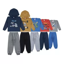 Kit 5 Conjuntos Masculino Casacos E Calças Roupas Moletom 