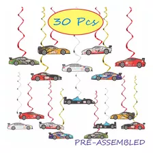 Racing Car Party Foil Swirls Streamers Photo Booth Props Kit