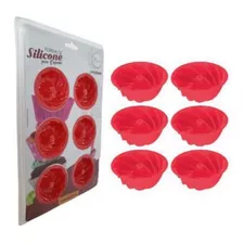 Formas De Cupcake Ou Bolo De Silicone C/ Furo 6 Unidades