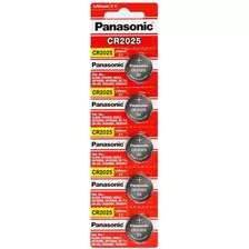 Bateria Cr2025 Panasonic Lithium 3v Cartela 5 Unids