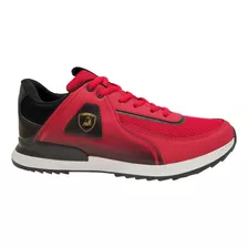 Tenis Lamborghini Original Caballero Mod 3600 Rojo- Negro