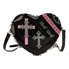 Bolso Harajuku Con Forma De Corazón Para Mujer, Gótico, Punk