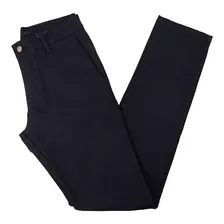 Calça Masculina Ogochi Sarja Essencial Slim Color Preta 0020