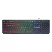 Teclado Gamer K-mex Km76 Br211v249 Steampunk Anti-ghost Led 