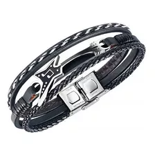 Brazalete Cuero Guitarra, Acero