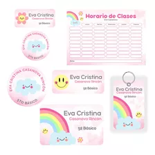 Etiquetas Escolares Personalizadas Pack Sticker Horario