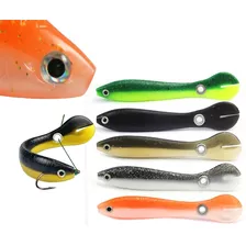 5 Artificial Fishing Lure Jig Soft Silicone Biônico Natação