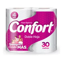 Confort Papel Higiénico Doble Hoja 30 Metros 4 Rollos