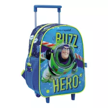 Mochila Con Carro Jardin 12p Disney Toy Story Color Azul Con Verde