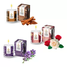 Kit 03 Velas Aromáticas Perfumadas Parafina Natural 60g Full