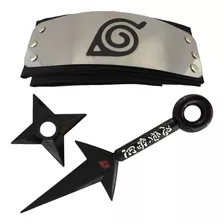 Kit Naruto Bandana Aldeia Da Folha + Kunai Minato + Shuriken