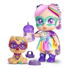 Super Cute Muñeca Glitzi Cool Gabi Rainbow Party Con Mascota