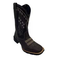 Bota Masculina Tex Team Marrom Bordada