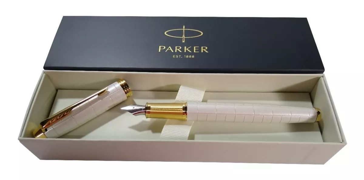 Pluma Parker Im Premium Pearl White Gt Trazo Fino