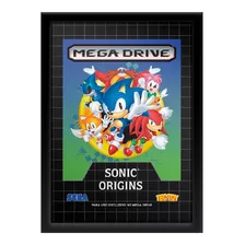 Quadro Sonic Origins Sega Mega Drive Tectoy Preto A3 33x45cm