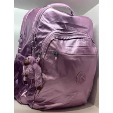 Mochila Kipling Seoul Metallic Berry Original