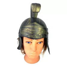 Capacete Romano Soldado Gladiador Medieval Dourado 60cm