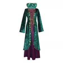 Hocus Pocus 2 Halloween Cosplay Vestido Medieval Con Capa