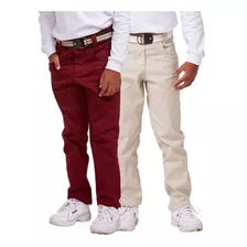 Kit 2 Calça Jeans Masculina Infantil Meninos Com Regulador