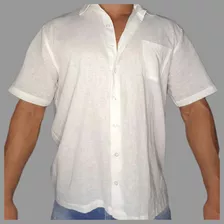 Camisa Manga Curta Linho Masculino 