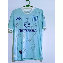 Camiseta Racing Firmada Por Jugadores