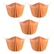 Mascarilla Facial Reutilizable Naranja, Paquete De 5 Unidade