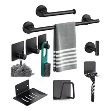 Set Accesorios Para Baño X 9 Piezas Acero Inoxidable