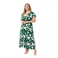 Vestido Estampado Con Cuello En V De Gran Tamaño De Moda Par