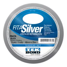 Fita Adesiva Reforada 48 Mm X 25 M Prata - Silver Tekbond