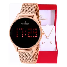 Relógio Champion Feminino Digital Dourado Rosê Gold Original Cor Do Fundo Preto