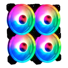 Kit 4 Cooler Rgb Fan 120mm (12cm) Dupla Face Para Gabinete