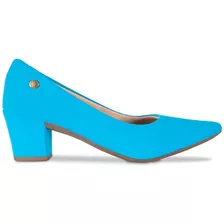 Sapato Feminino Scarpin Nobuck Bico Fino Salto Grosso A2.14a