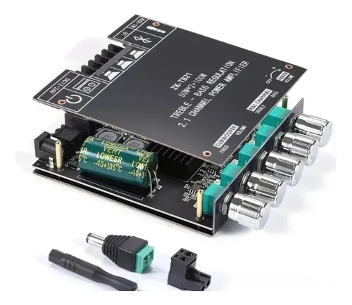 Placa Amplificadora 50w X 2 + 100w 2.1 Bluetooth Subwoofer Negro 25 W