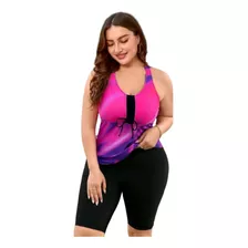 Traje Baño Mujer Gordita Short Largo Curvy Talla Extra Playa