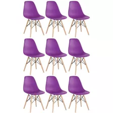 9 Cadeiras Eames Wood Dsw Eiffel Casa Jantar Colorida Cores Cor Da Estrutura Da Cadeira Roxo
