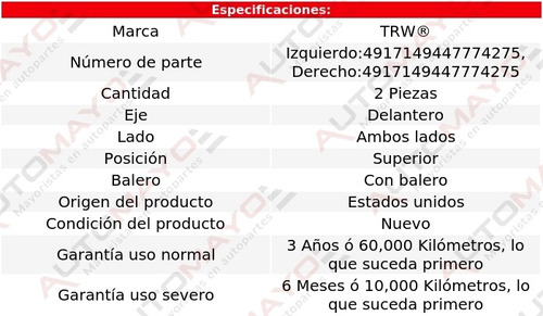 2 Bases Amortiguador Del Sup Trw Pathfinder A Nissan 04 Foto 2