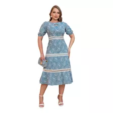 Vestido Maxi Em Laise Bordada Kauly ( 3838 ) Moda Evangelica