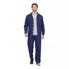 Kit 2 Peças Masculino/jaqueta Jeans E Calça Jeans Reta