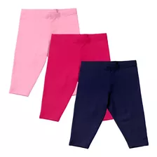 Kit 3 Calças Legging Bebês Cotton Algodão+elastano Lgik27